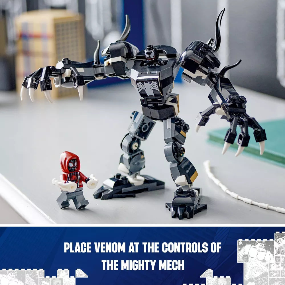 LEGO Marvel Venom Mech Armor vs. Miles Morales