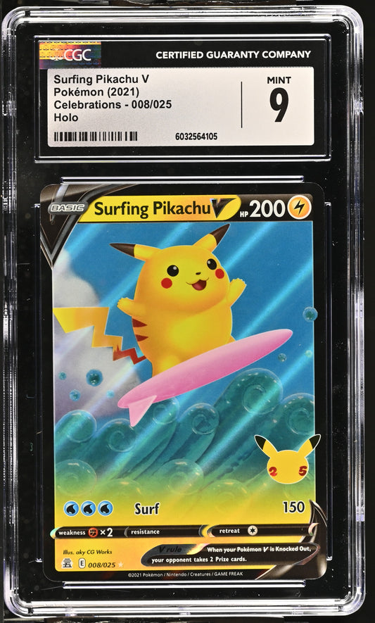 Surfing Pikachu V #8 CGC 9