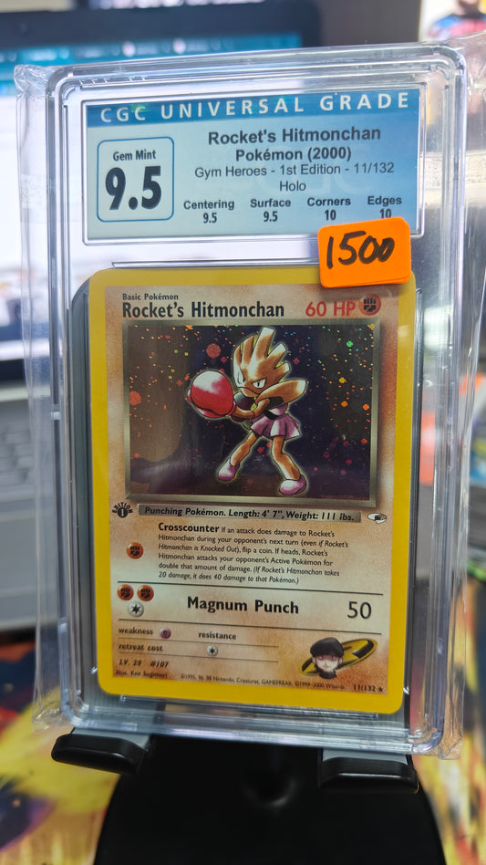Rocket's Hitmonchan Holo 1st Edition - CGG 9.5 (CGC 10)