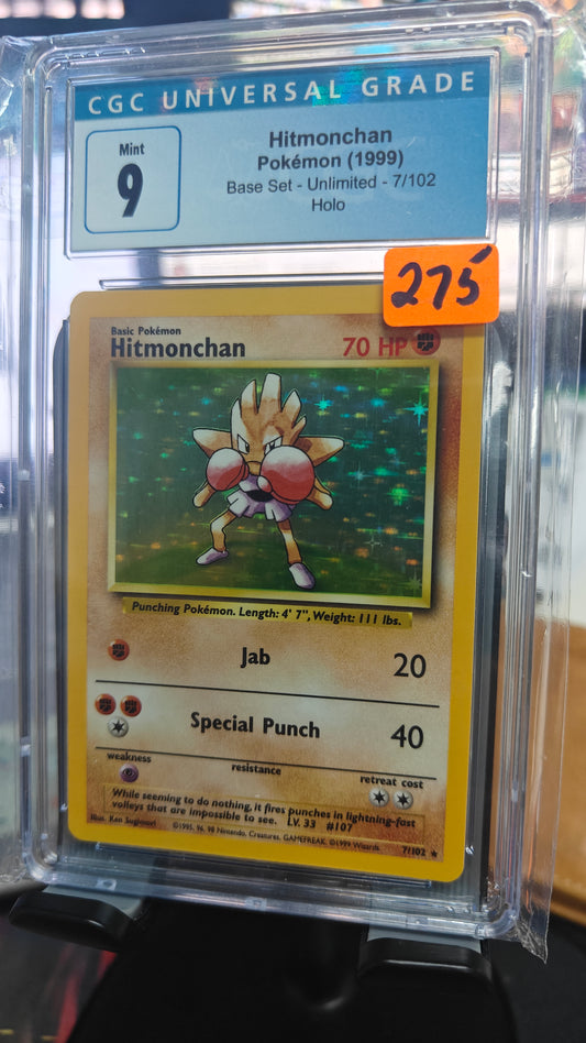 Hitmonchan Base Set Unlimited - CGC 9