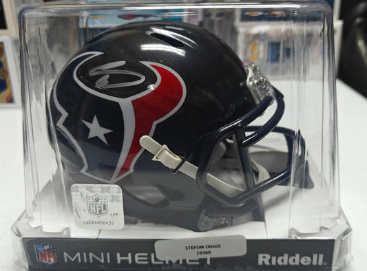 Stefon Diggs- Autographed Houston Texans Mini Helmet