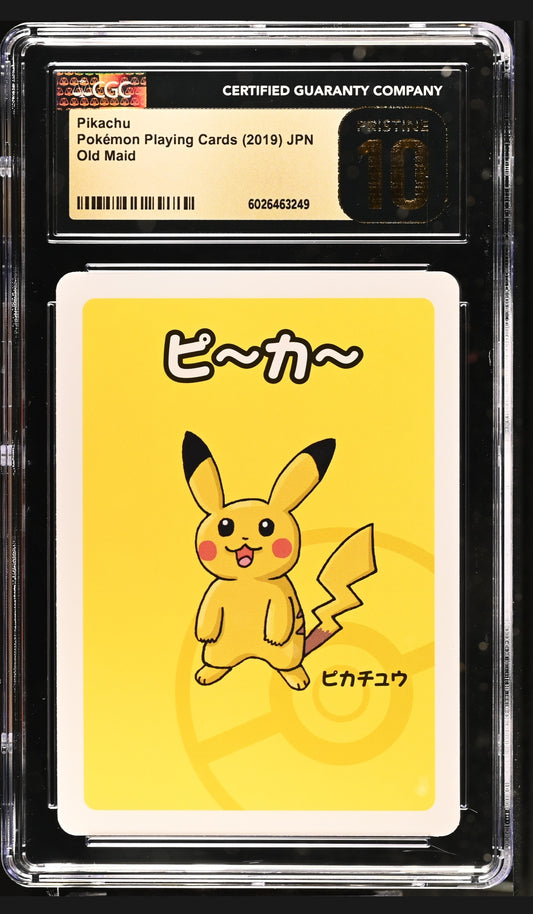 Pikachu 2019 Japanese Old Maid Playing Card CGC Pristine 10
