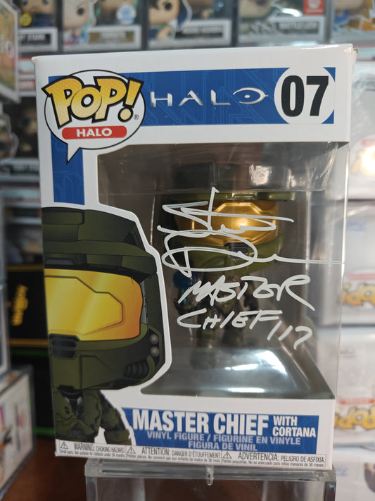 Master Chief with Cortana Signed by Steve Downes 07