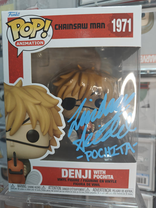 Denji with Pochita Signed by Lindsay Seidel (Pochita) 1971